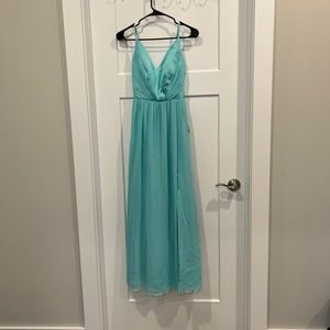 Teal Vera wang bridesmaid dress